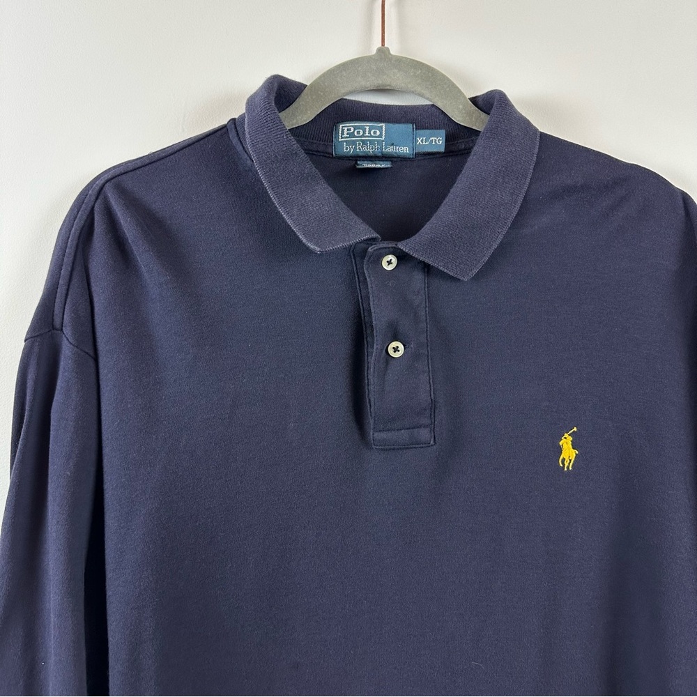 VTG Polo Ralph Lauren PRL Collared Long Sleeve Shirt XL100% Cotton Navy Blue